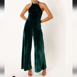 Petal & Pup Emerald Velvet Jumpsuit